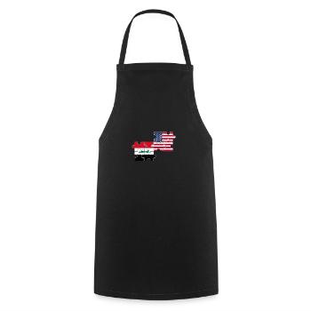 Irak États-Unis Drapeau Irakiens américains - Tablier de cuisine - noir - Devant - AI Model Male 185 dark (185cm)