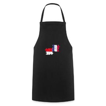 Indonesia France Vintage Flag Indonesian - Cooking Apron - black - Front - AI Model Male 185 dark (185cm)