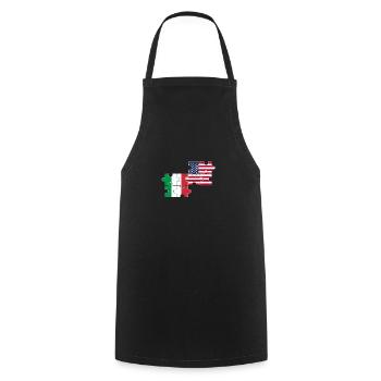 Italy USA Flag American Italian - Cooking Apron - black - Front - AI Model Male 185 dark (185cm)