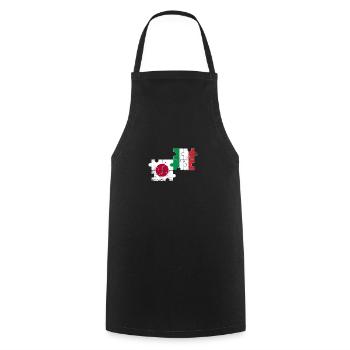 Japan Italy Vintage Flag Italian Japanese - Cooking Apron - black - Front - AI Model Male 185 dark (185cm)