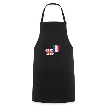 Georgia France Vintage Heartbeat Flag - Cooking Apron - black - Front - AI Model Male 185 dark (185cm)