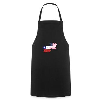 Chile USA Flag American Chilean - Cooking Apron - black - Front - AI Model Male 185 dark (185cm)