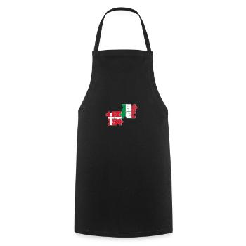 Denmark Italy Flag Italian Dane - Cooking Apron - black - Front - AI Model Male 185 dark (185cm)