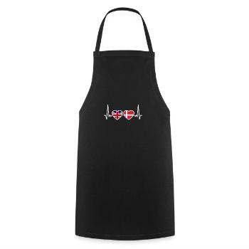 Denmark UK Heartbeat Flag British Danish - Cooking Apron - black - Front - AI Model Male 185 dark (185cm)