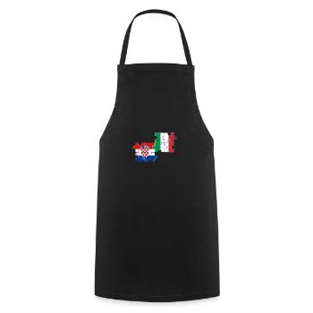 Croatia Italy Vintage Flag Italian Croatian - Cooking Apron - black - Front - AI Model Male 185 dark (185cm)