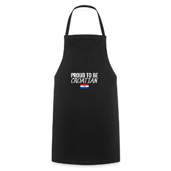 Proud To Be Croatian Vintage Croatia Flag - Cooking Apron - black - Front - AI Model Male 185 dark (185cm)