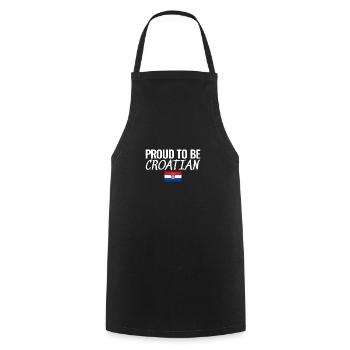Proud To Be Croatian Croatia Croatian Flag - Cooking Apron - black - Front - AI Model Male 185 dark (185cm)