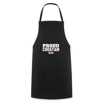 Proud Croatian Vintage Croatia Flag Croat - Cooking Apron - black - Front - AI Model Male 185 dark (185cm)