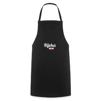 Rijeka Vintage Croatia Croatian Flag Croat - Cooking Apron - black - Front - AI Model Male 185 dark (185cm)