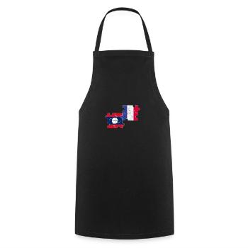 Laos France Flag French Laotian - Cooking Apron - black - Front - AI Model Male 185 dark (185cm)