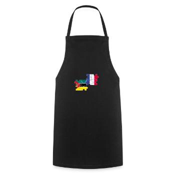Mozambique France flag Mozambican - Cooking Apron - black - Front - AI Model Male 185 dark (185cm)