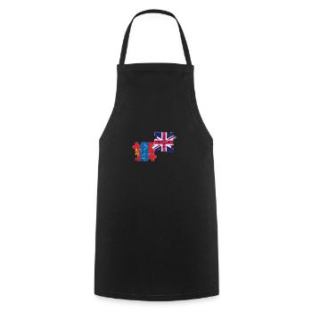 Mongolia UK Vintage Flag Brit Mongol - Cooking Apron - black - Front - AI Model Male 185 dark (185cm)