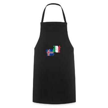 Iceland Italy Vintage Flag Italian Icelandic - Cooking Apron - black - Front - AI Model Male 185 dark (185cm)