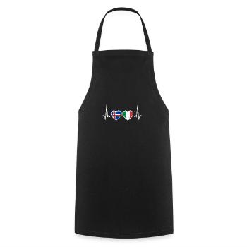 Iceland Italy Vintage Heartbeat Flag Icelandic - Cooking Apron - black - Front - AI Model Male 185 dark (185cm)