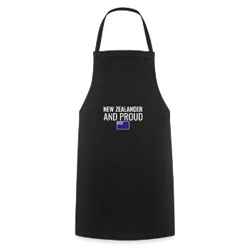 New Zealander And Proud Flag New Zealand - Cooking Apron - black - Front - AI Model Male 185 dark (185cm)