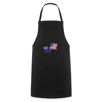 Neuseeland USA Flagge Amerikaner Neuseeländer - Kochschürze - Schwarz - Vorne - AI Model Male 185 dark (185cm)
