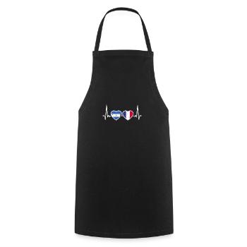 Nicaragua France Vintage Heartbeat Flag - Tablier de cuisine - noir - Devant - AI Model Male 185 dark (185cm)