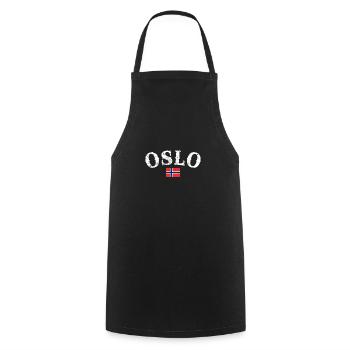 Oslo Vintage Norvège Drapeau norvégien Norvégien - Tablier de cuisine - noir - Devant - AI Model Male 185 dark (185cm)