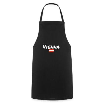 Vienne Autriche Drapeau autrichien - Tablier de cuisine - noir - Devant - AI Model Male 185 dark (185cm)