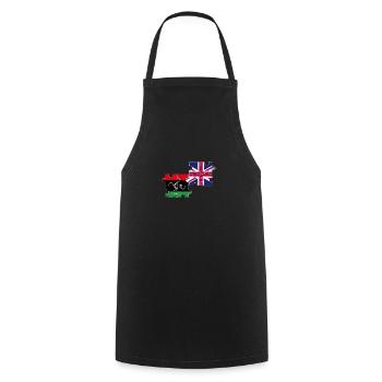 Libya UK Vintage Flag British Libyan - Cooking Apron - black - Front - AI Model Male 185 dark (185cm)
