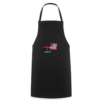Libya USA Vintage Flag American Libyan - Cooking Apron - black - Front - AI Model Male 185 dark (185cm)
