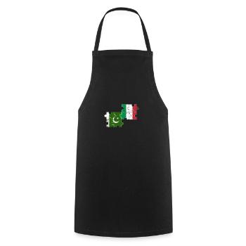 Pakistan Italy Vintage Flag Pakistani - Cooking Apron - black - Front - AI Model Male 185 dark (185cm)