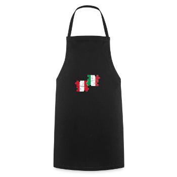 Pérou Italie Drapeau Italiens Péruviens - Tablier de cuisine - noir - Devant - AI Model Male 185 dark (185cm)