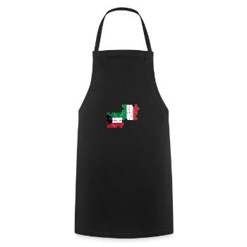 Kuwait Italien Flagge Italienisch Kuwaiter - Kochschürze - Schwarz - Vorne - AI Model Male 185 dark (185cm)