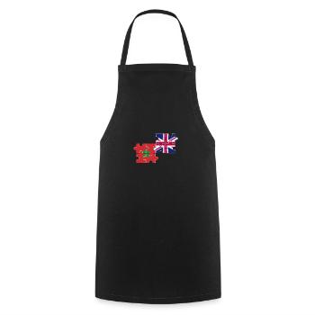 Marokko UK Flagge Britisch Marokkanisch - Kochschürze - Schwarz - Vorne - AI Model Male 185 dark (185cm)