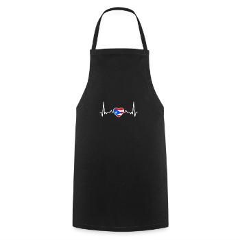 Puerto Rico Heartbeat Puerto Rican Flag - Cooking Apron - black - Front - AI Model Male 185 dark (185cm)