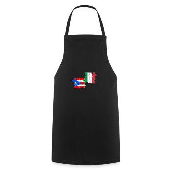 Puerto Rico Italy Flag Puerto Rican - Cooking Apron - black - Front - AI Model Male 185 dark (185cm)