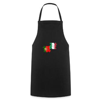Portugal Italien Vintage Flagge Portugiese - Kochschürze - Schwarz - Vorne - AI Model Male 185 dark (185cm)