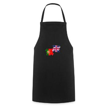 Portugal Drapeau du Royaume-Uni Portugais britannique - Tablier de cuisine - noir - Devant - AI Model Male 185 dark (185cm)