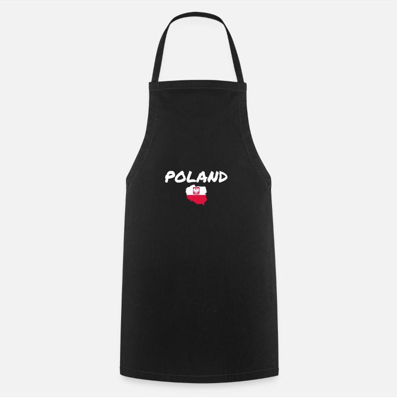 Poland Map Poland Polish Flag Pole - Cooking Apron - black