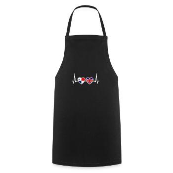 Panama Royaume-Uni Heartbeat Flag Panaméen britannique - Tablier de cuisine - noir - Devant - AI Model Male 185 dark (185cm)