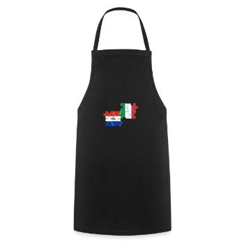 Paraguay Italien Flagge Italienisch Paraguayer - Kochschürze - Schwarz - Vorne - AI Model Male 185 dark (185cm)