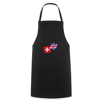 Switzerland UK Flag British Swiss - Cooking Apron - black - Front - AI Model Male 185 dark (185cm)