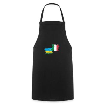 Ruanda Italien Flagge Italiener Ruandese - Kochschürze - Schwarz - Vorne - AI Model Male 185 dark (185cm)