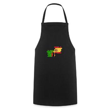Zambie Espagne Drapeau Espagnol Zambie - Tablier de cuisine - noir - Devant - AI Model Male 185 dark (185cm)