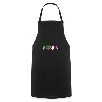 Zambie France Vintage Heartbeat drapeau - Tablier de cuisine - noir - Devant - AI Model Male 185 dark (185cm)