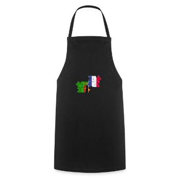 Zambie France Drapeau Français Zambie - Tablier de cuisine - noir - Devant - AI Model Male 185 dark (185cm)