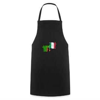 Zambia Italy Vintage Flag Italian Zambian - Cooking Apron - black - Front - AI Model Male 185 dark (185cm)
