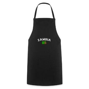 Zambie Zambie Drapeau de la Zambie - Tablier de cuisine - noir - Devant - AI Model Male 185 dark (185cm)