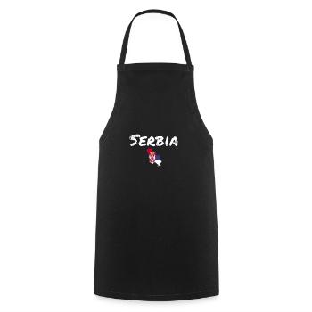 Serbie Vintage carte Serbie drapeau Serbie - Tablier de cuisine - noir - Devant - AI Model Male 185 dark (185cm)