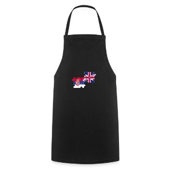 Serbia UK Flag British Serb - Cooking Apron - black - Front - AI Model Male 185 dark (185cm)