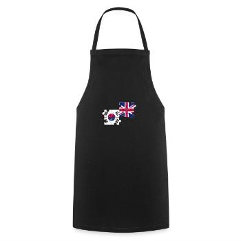 Corée du Sud Royaume-Uni Drapeau britannique Coréen - Tablier de cuisine - noir - Devant - AI Model Male 185 dark (185cm)