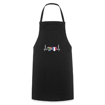 Afrique du Sud France Heartbeat Flag - Tablier de cuisine - noir - Devant - AI Model Male 185 dark (185cm)