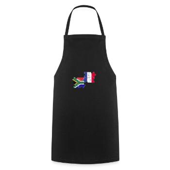 South Africa France Flag French South African - Cooking Apron - black - Front - AI Model Male 185 dark (185cm)