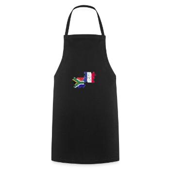 South Africa France Vintage Flag South African - Cooking Apron - black - Front - AI Model Male 185 dark (185cm)