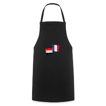 Syrien Frankreich Flagge Franzose Syrer - Kochschürze - Schwarz - Vorne - AI Model Male 185 dark (185cm)